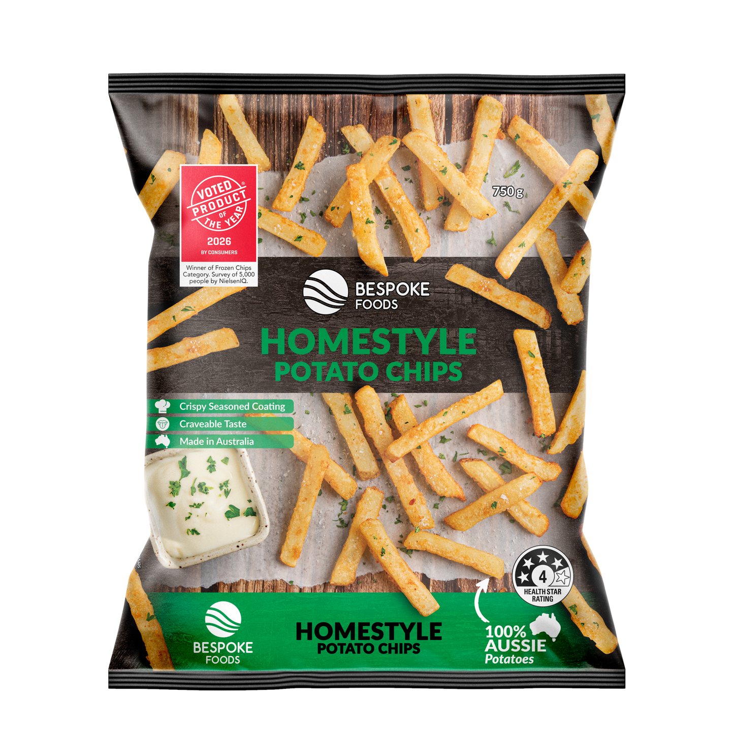 Bespoke Foods Homestyle Potato Chips 750g