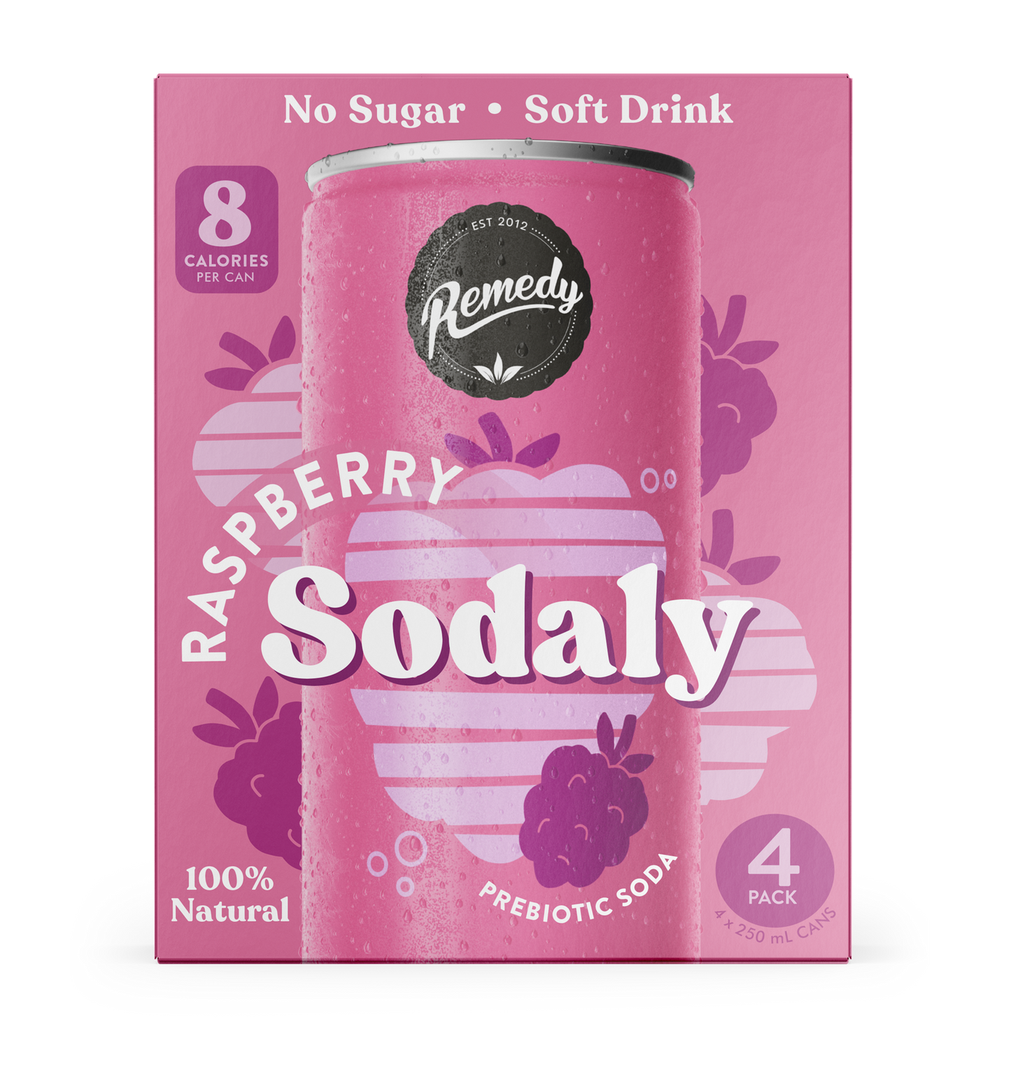 Remedy Sodaly Raspberry 4x250mL
