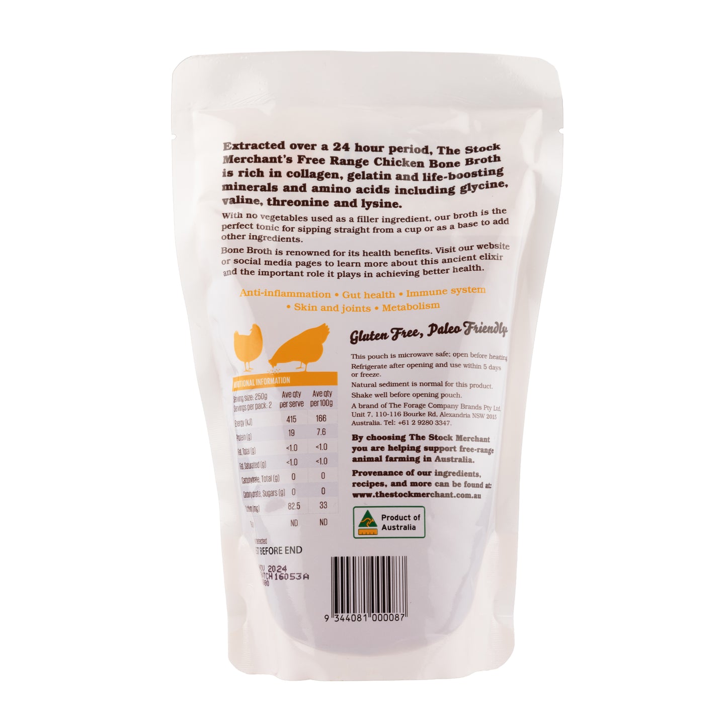 The Stock Merchant Free Range Chicken Bone Broth 500g