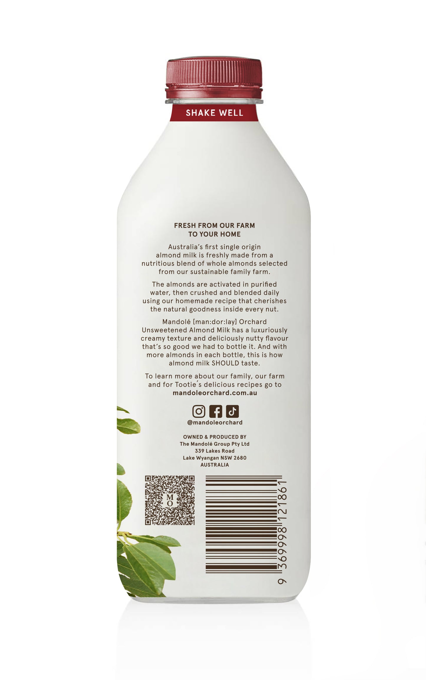 Mandole Orchard Almond Milk Unsweetened 1L | Harris Farm Markets Online