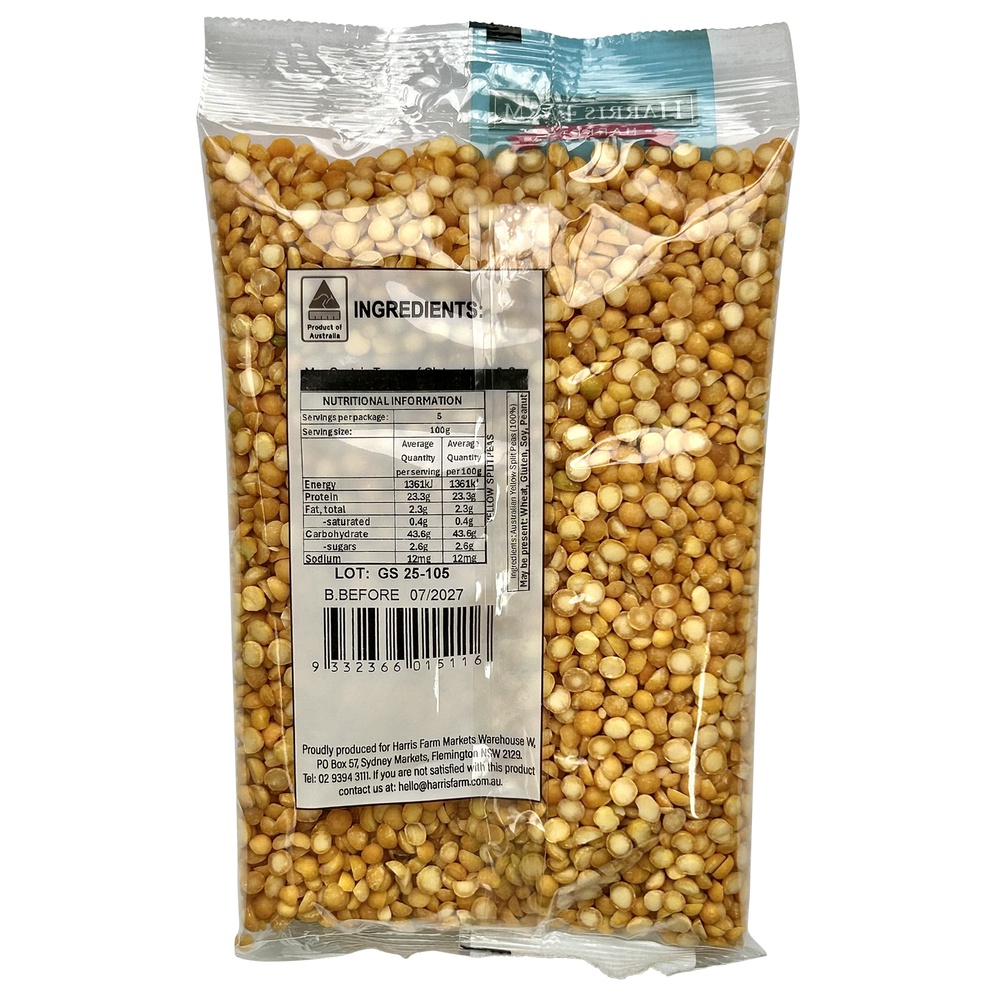 Harris Farm Australian Yellow Split Peas 500g