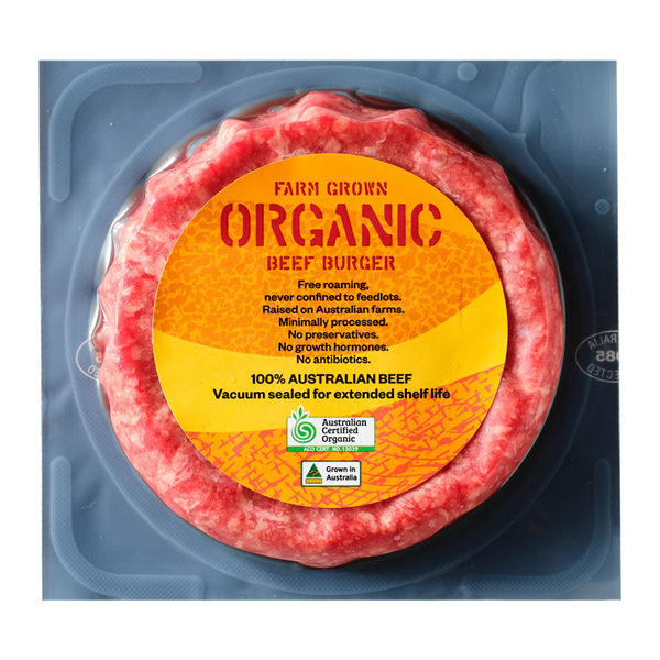 Farm Grown Organic Beef Burger 140g
