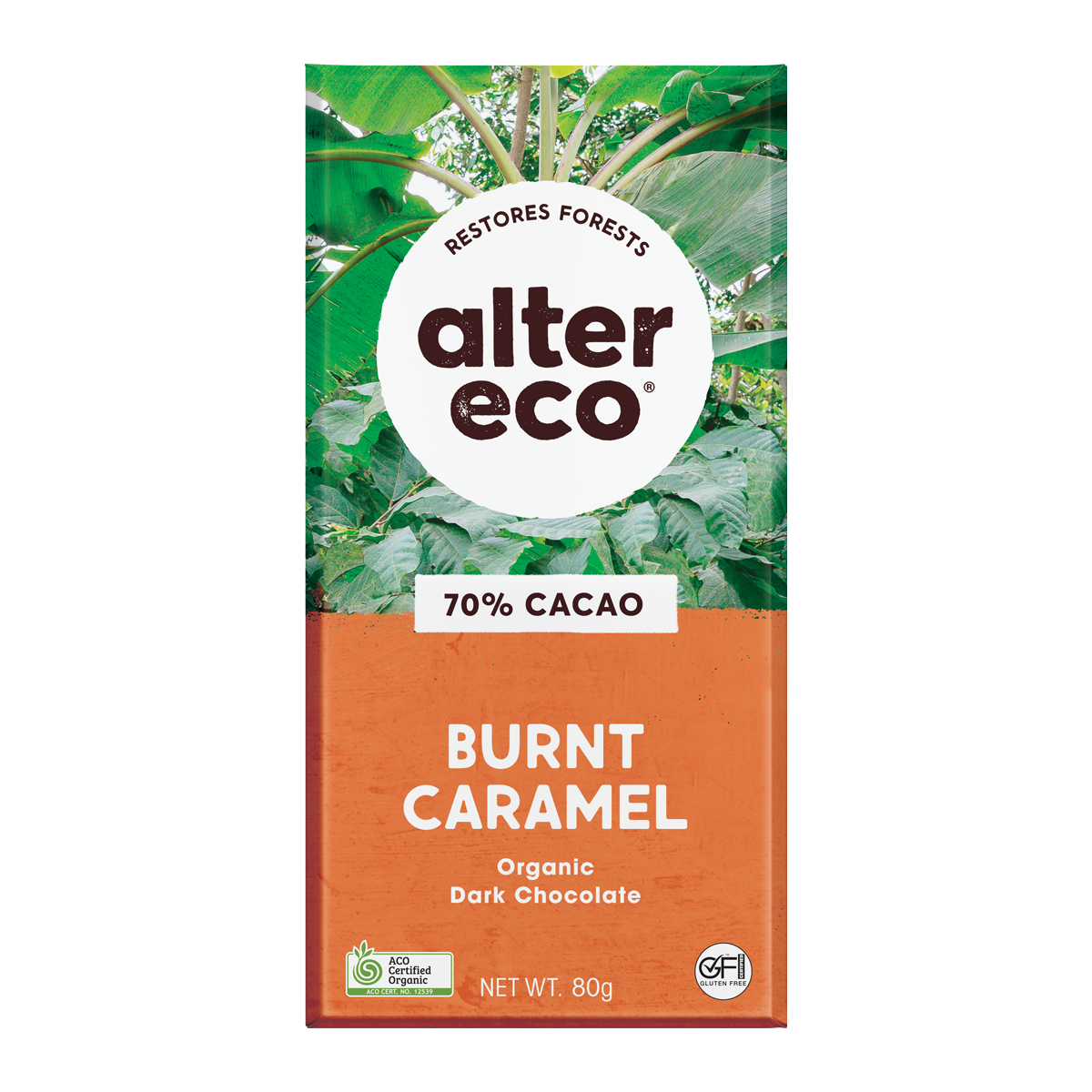 Alter Eco Organic 70% Dark Burnt Caramel Chocolate 80g