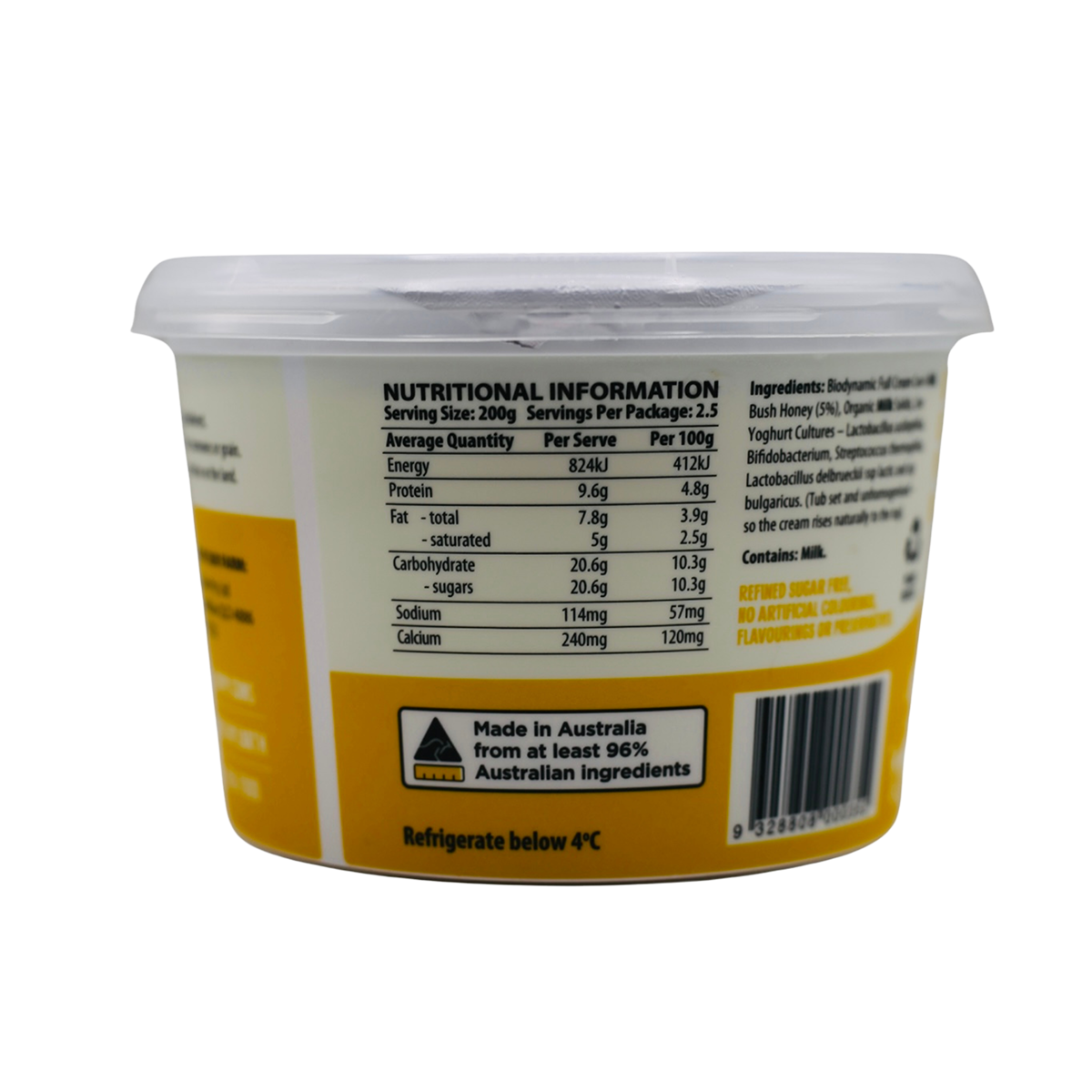 Mungalli Creek Dairy Organic Yogurt Bush Honey 500g