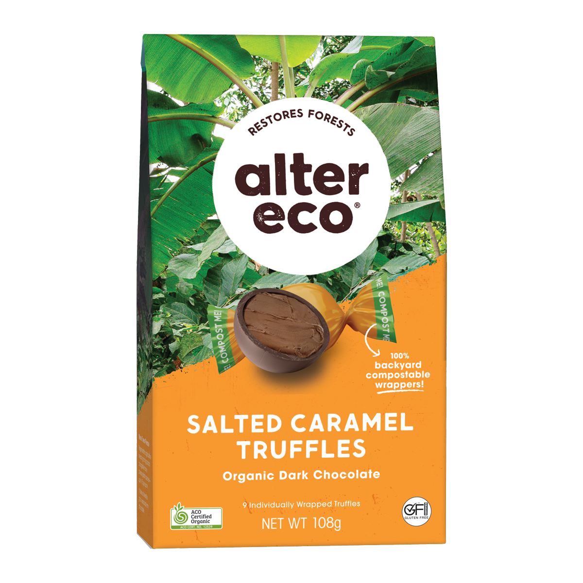 Alter Eco Organic Truffles Dark Chocolate Salted Caramel 108g