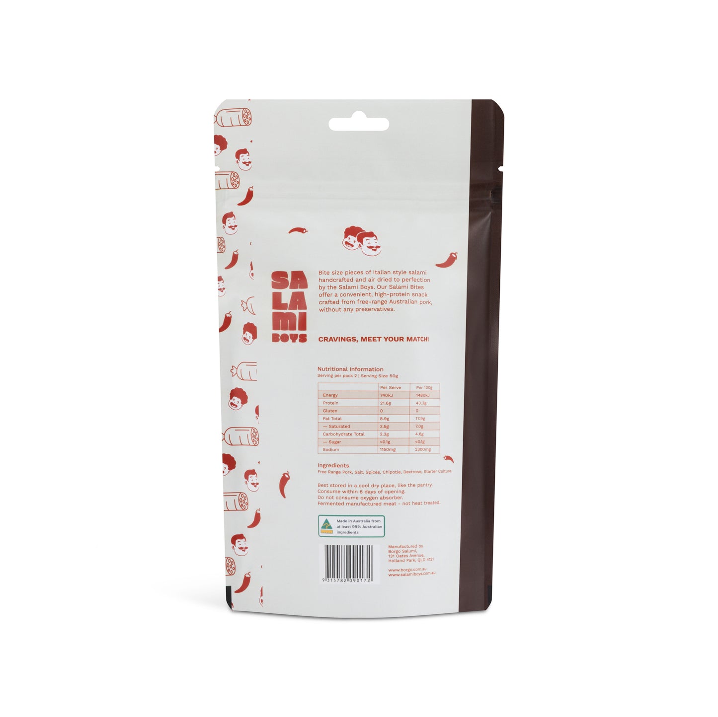 Salami Boys Mild Chipotle Salami Bites 100g