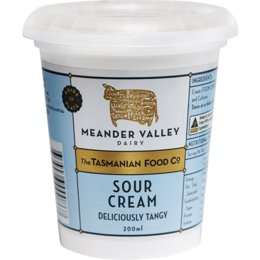 Meander Valley Dairy Sour Cream 200ml Harris Farm Markets