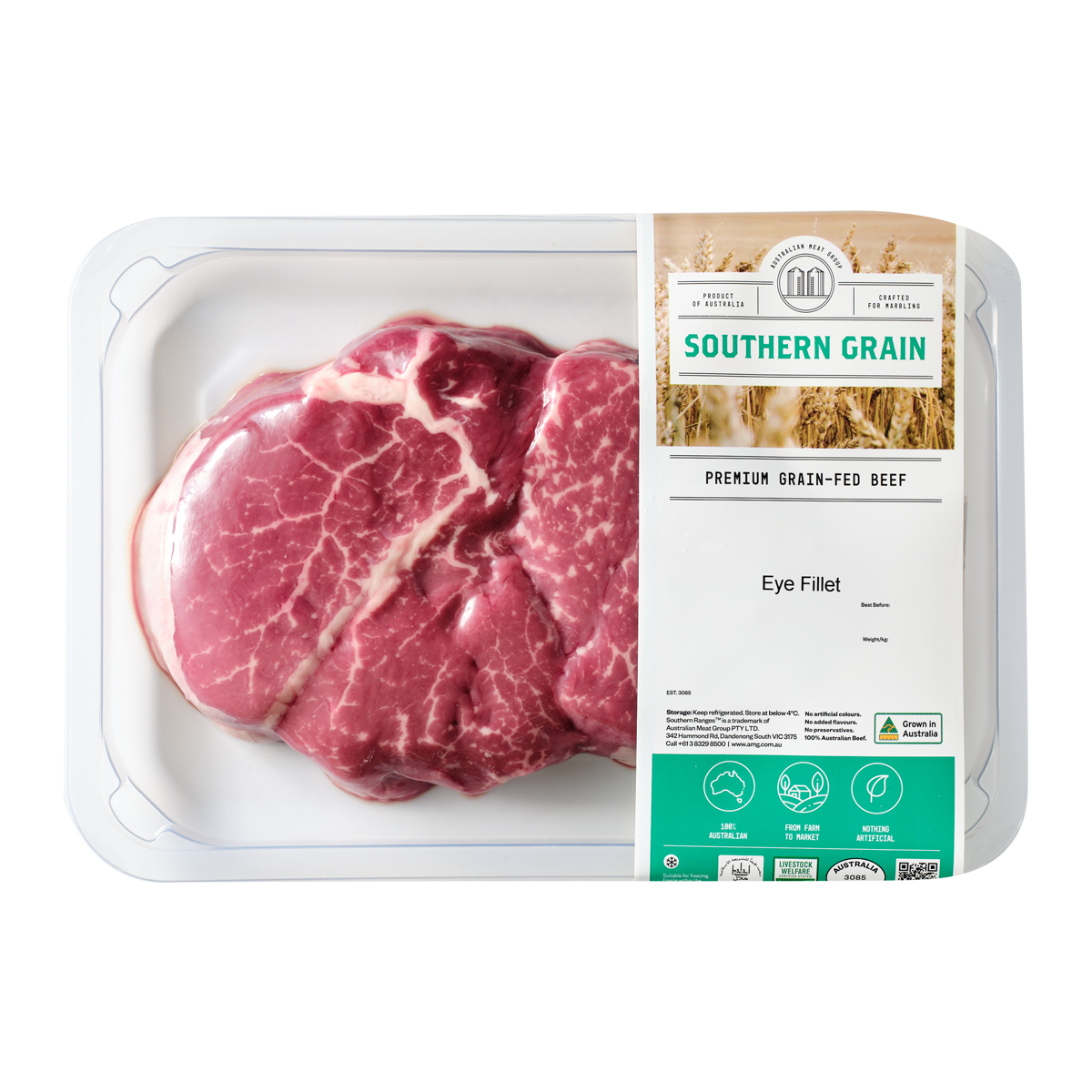 Southern Grain Premium Grain Fed Beef MB2 Eye Fillet Steak 250-350g