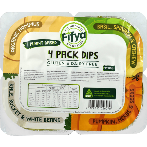 Fifya Vegan Vegan Dip Pull Apart Pack 4x100g