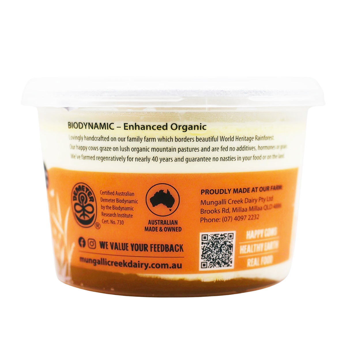 Mungalli Creek Dairy Organic Yogurt Mango 500g