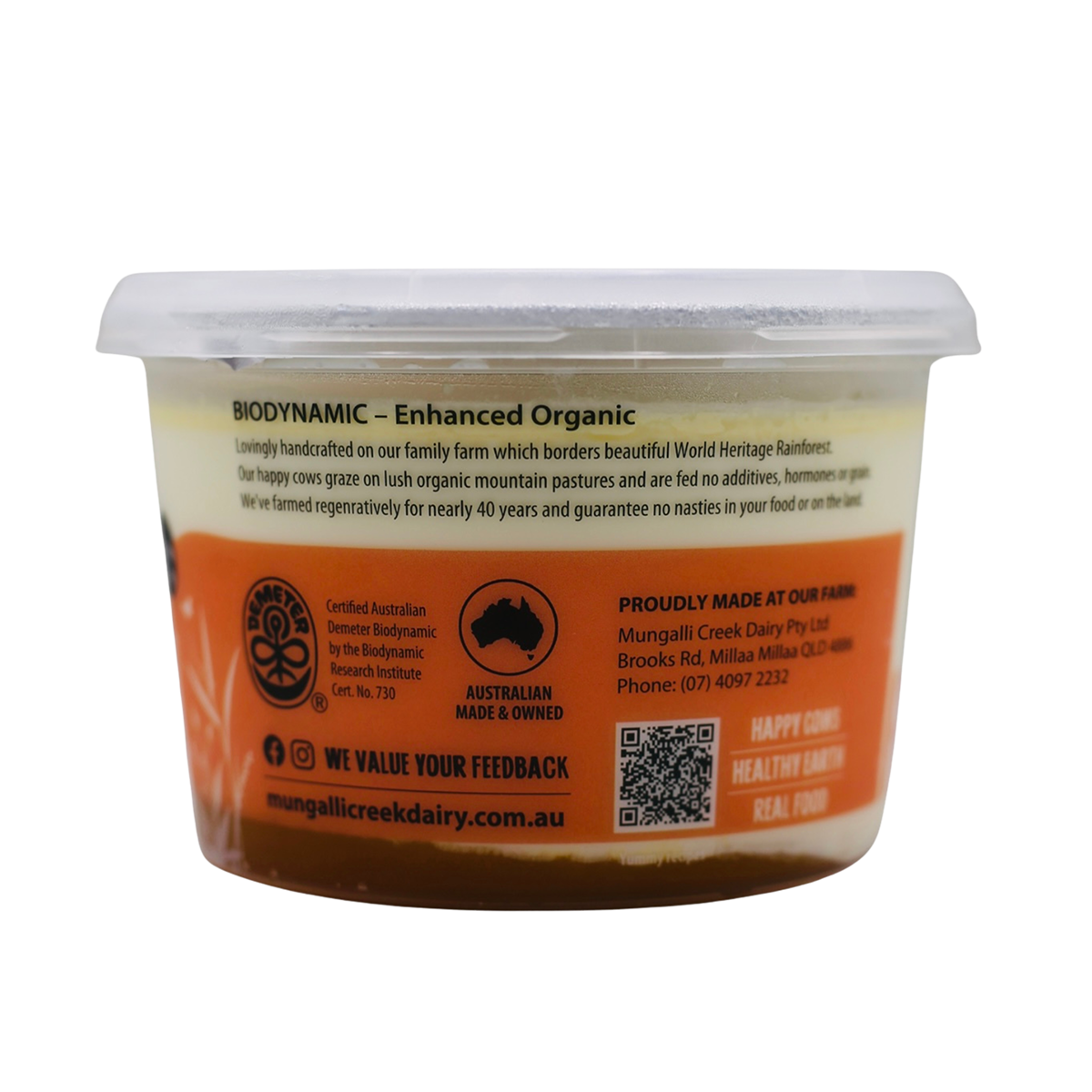 Mungalli Creek Dairy Organic Yogurt Mango 500g