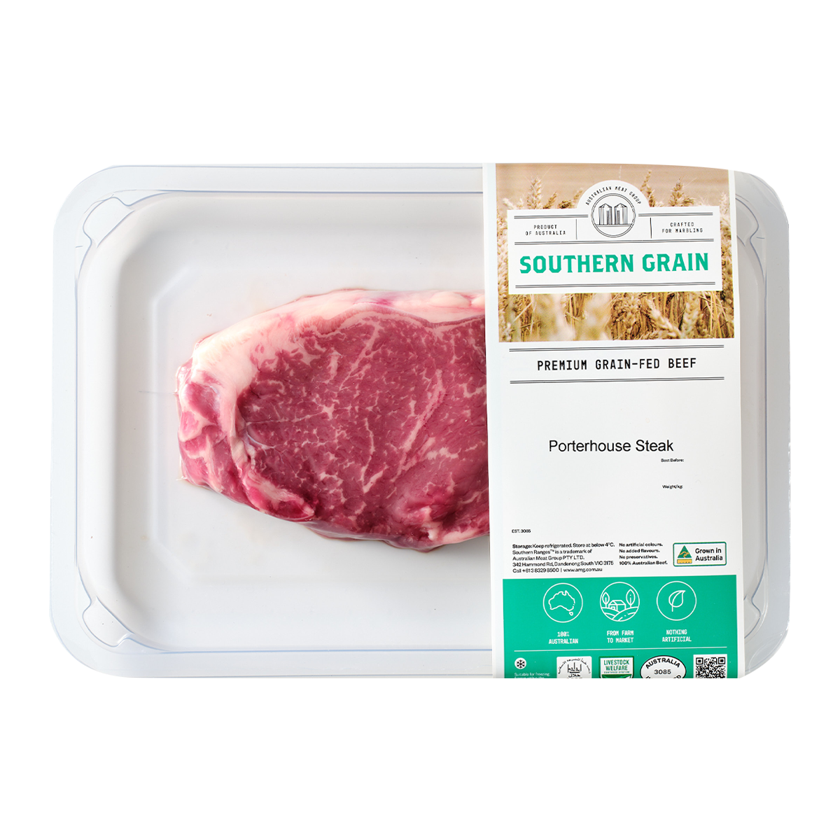 Southern Grain Premium Grain Fed Beef MB2 Porterhouse Steak 250-350g