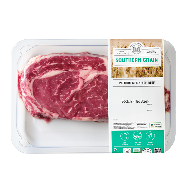 Southern Grain Premium Grain Fed Beef  MB2 Scotch Fillet Steak 200-350g