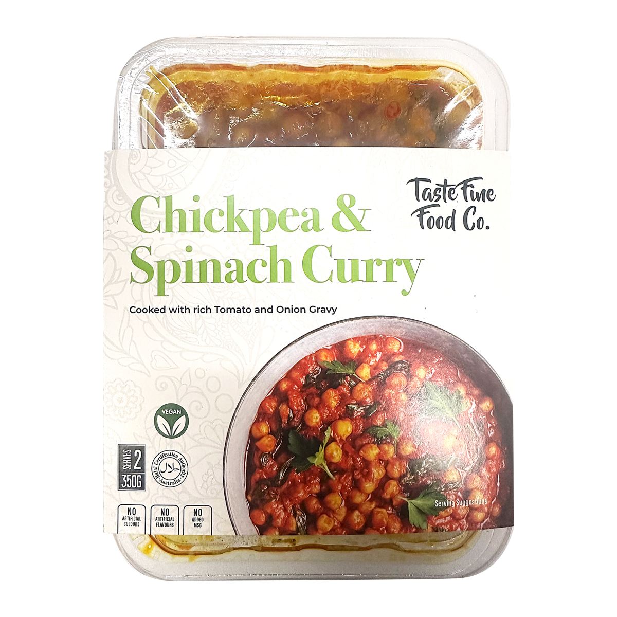 Taste Fine Food Vegan Chickpea and Spinach Curry 350g