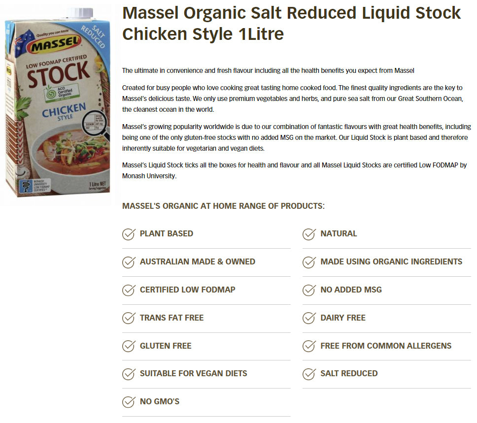 Massel - Stock Liquid Chicken - Salt Reduced (1L)