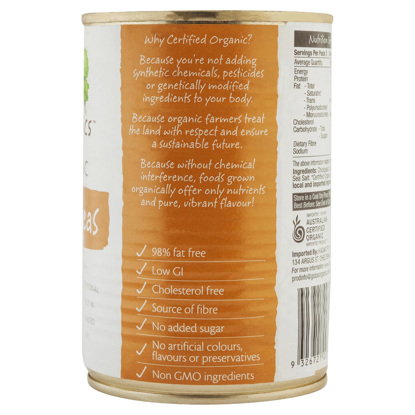 Global Organic Chickpeas 400g , Grocery-Can Veg - HFM, Harris Farm Markets
- 2