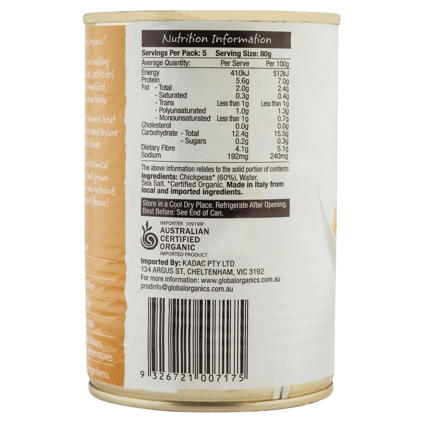 Global Organic Chickpeas 400g , Grocery-Can Veg - HFM, Harris Farm Markets
- 3