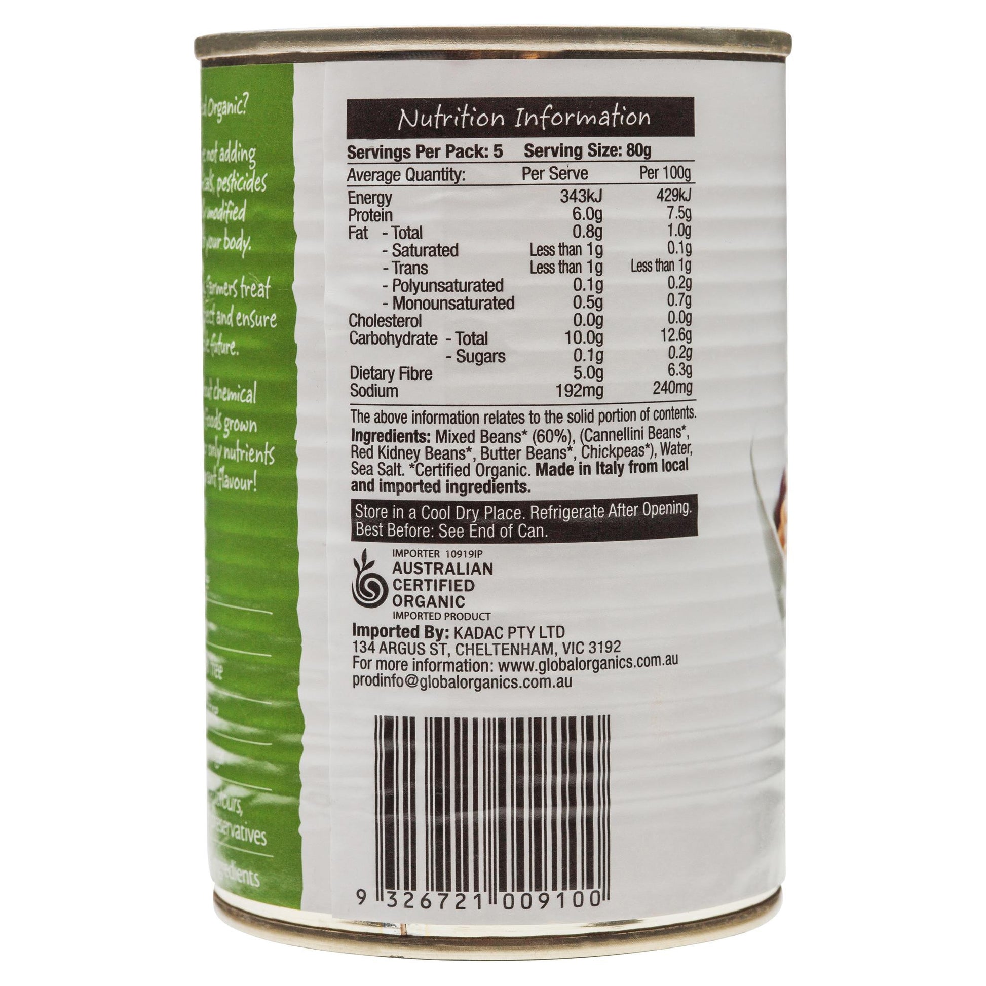 Global Organic Mixed Beans 400g , Grocery-Condiments - HFM, Harris Farm Markets
 - 3