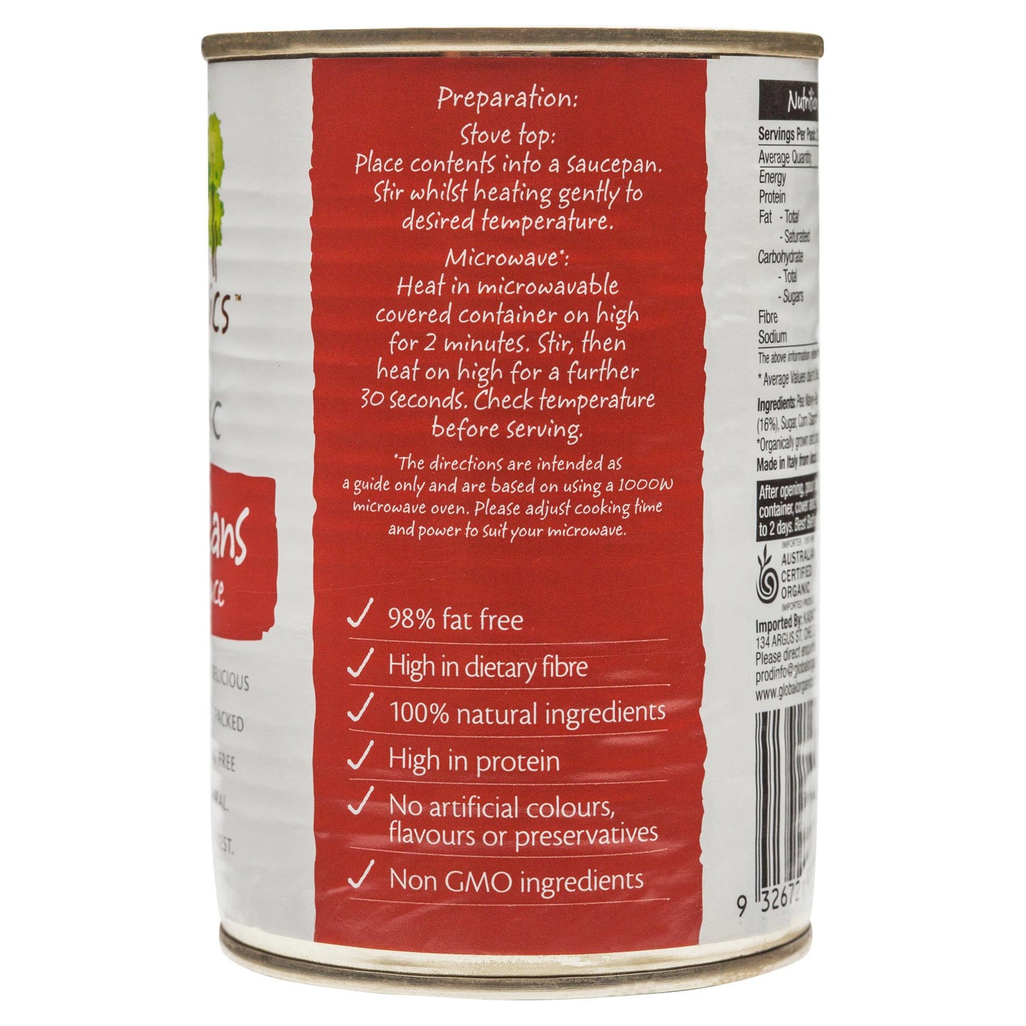 Global Organic Beans In Tomato Sauce 400g , Grocery-Can Veg - HFM, Harris Farm Markets
- 2