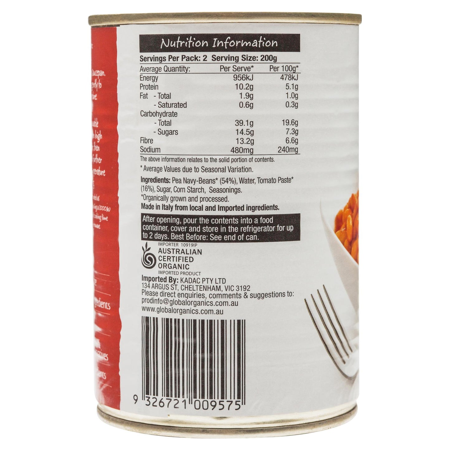 Global Organic Beans In Tomato Sauce 400g , Grocery-Can Veg - HFM, Harris Farm Markets
- 3