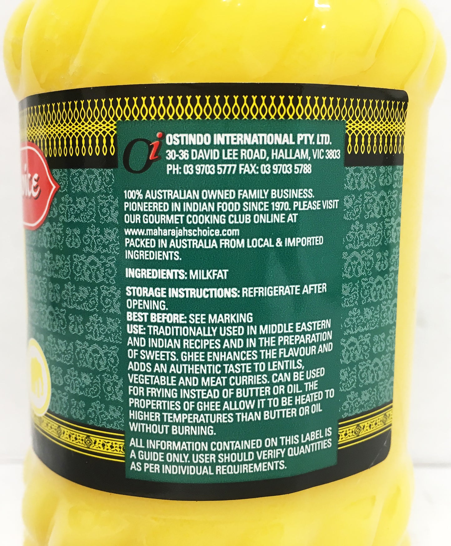Maharajahs Choice Pure Ghee | Harris Farm Online