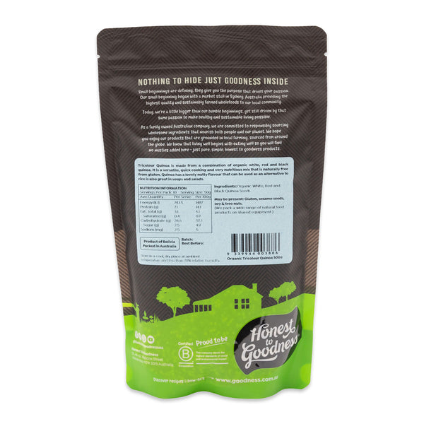 Honest to Goodness Organic TriColour Quinoa 500g | Harris Farm Online