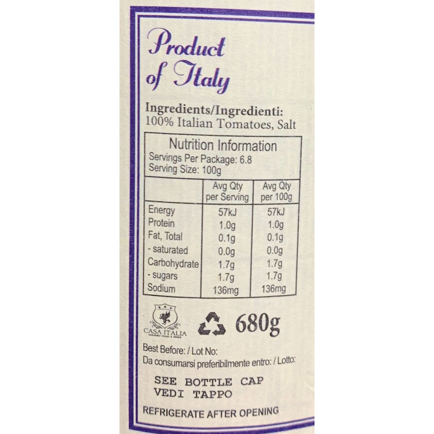 Pastificio Passata Sauce 680g
