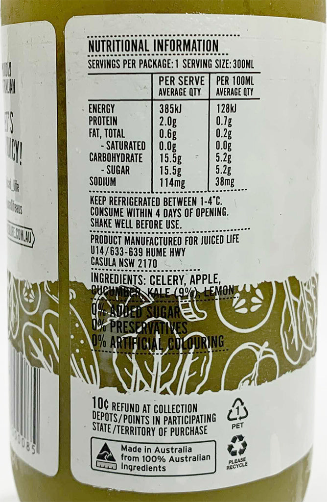 Juiced Life Cold Pressed Kale and Veggie Juice | Harris Farm Online