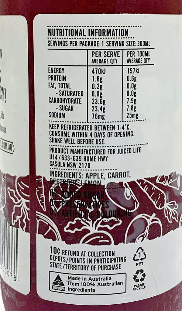 Juiced Life Cold Pressed Heartbeat Juice | Harris Farm Online