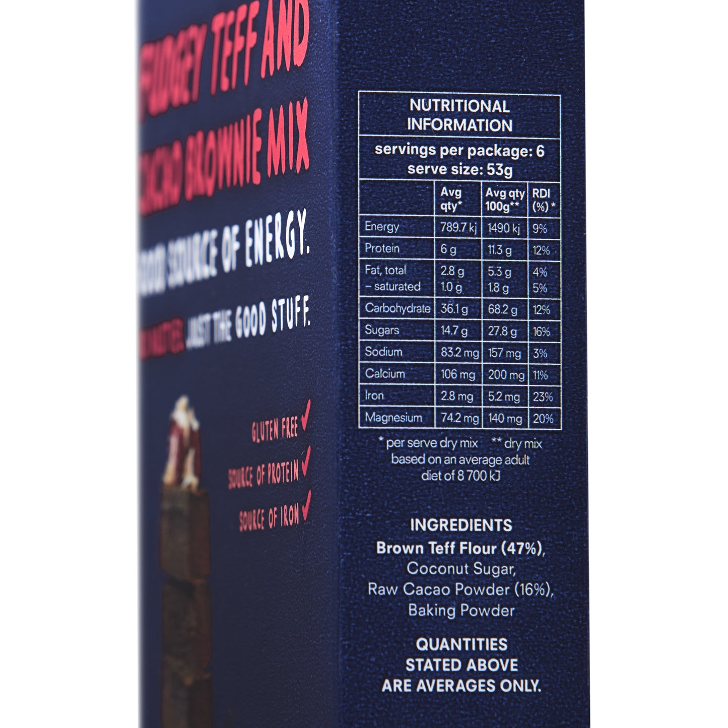 Fudgey Teff - Cacao Brownies Mix (320g)
