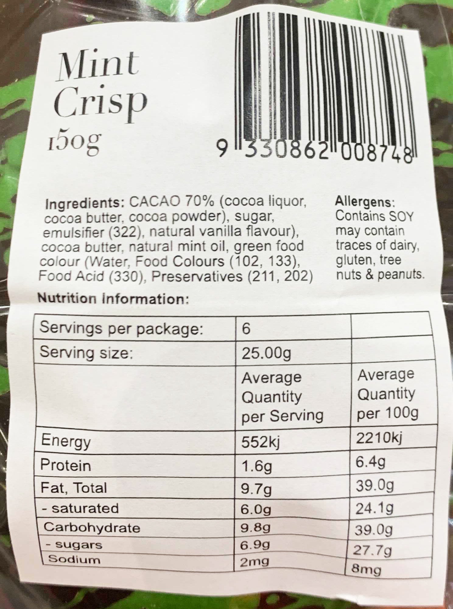 Melbourne Cocoa Mint Crisp 70% Dark Chocolate Easter Egg | Harris Farm Online