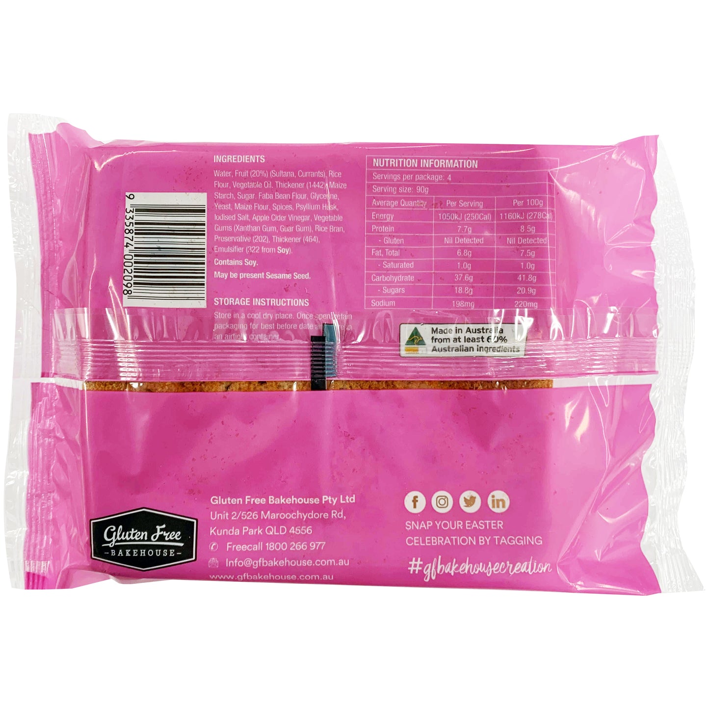 Gluten Free Bakehouse Hot Cross Buns Fruit | Harris Farm Online