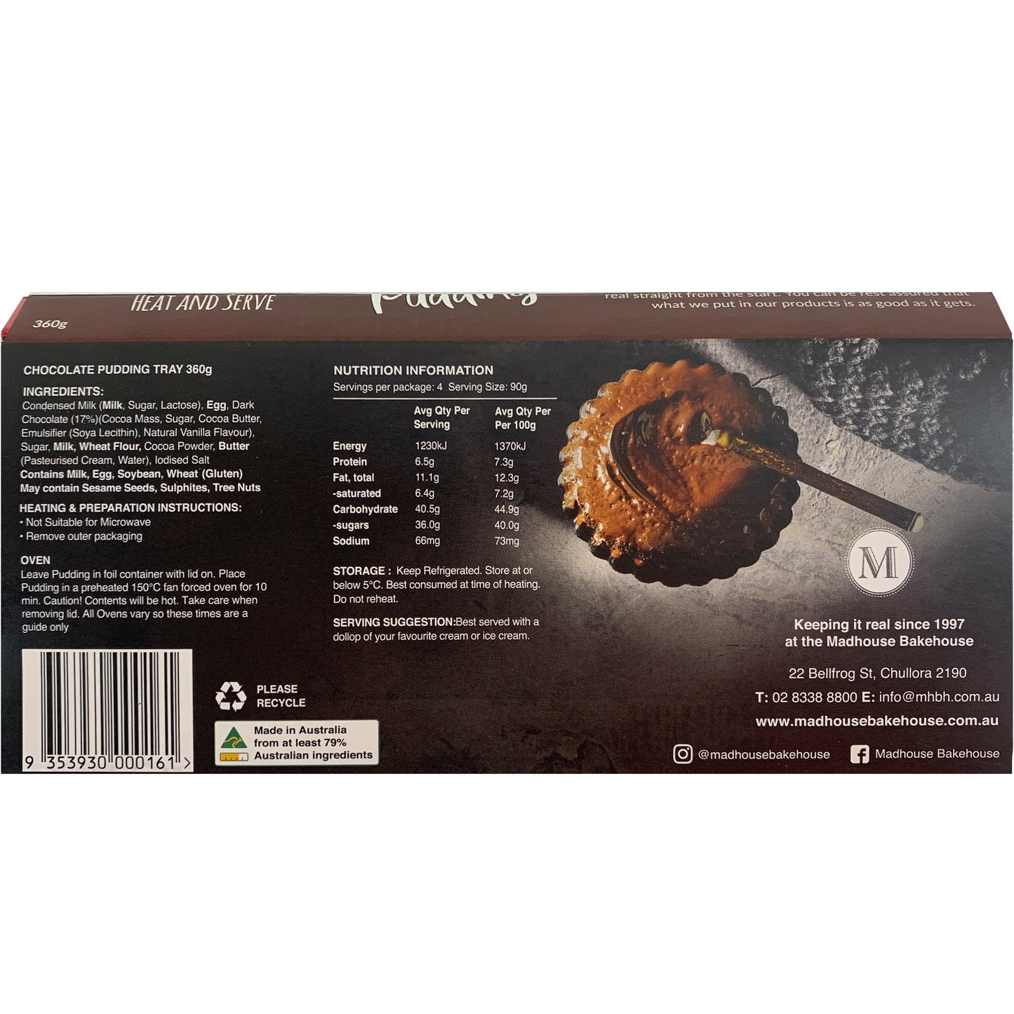 Madhouse BakeHouse Chocolate Pudding | Harris Farm Online