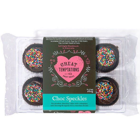 Great Temptations Choc Speckles Cupcakes | Harris Farm Online