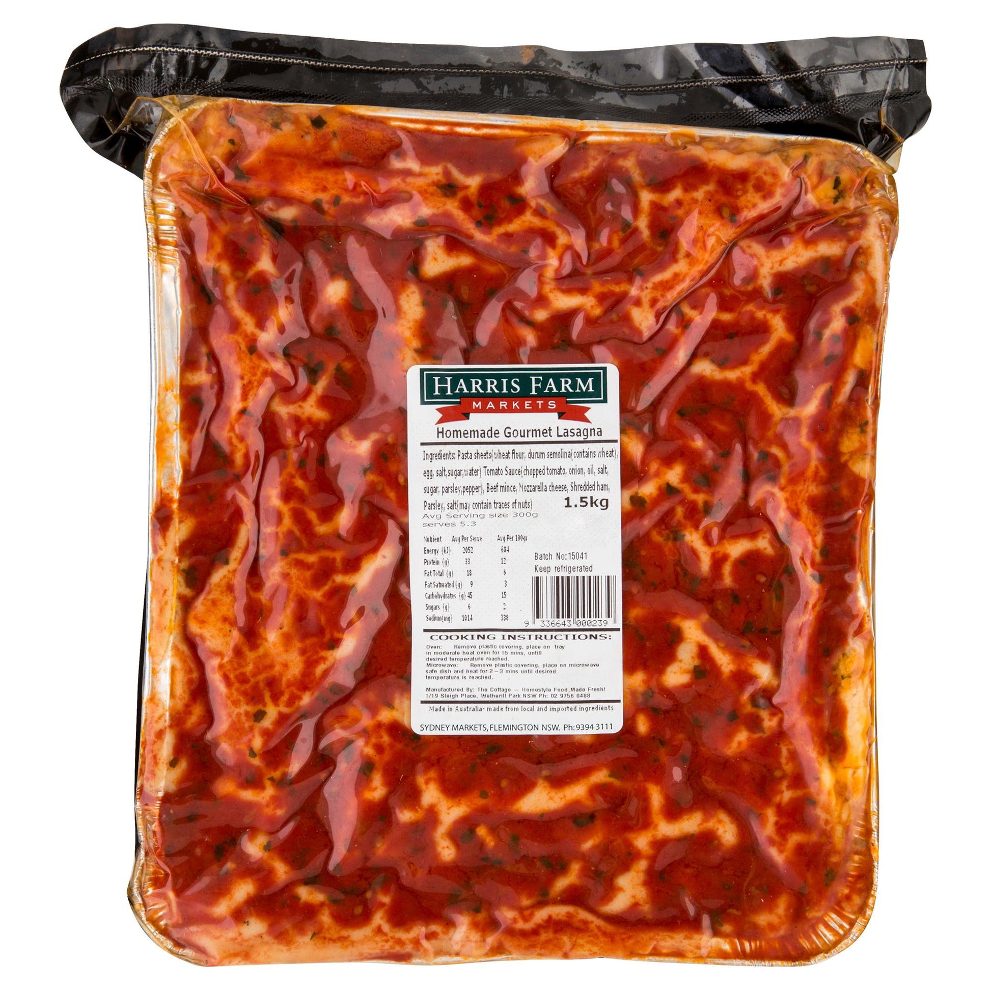 Harris Farm Homemade Lasagne Gourmet 1.5kg , Frdg3-Meals - HFM, Harris Farm Markets