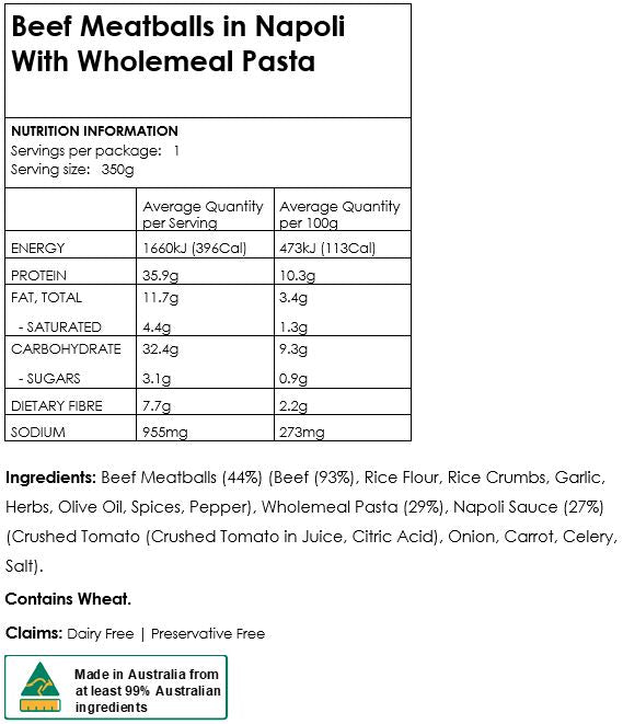 Fitness Outcomes Beef Meatballs in Napoli | Harris Farm Online