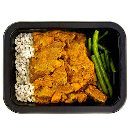 Fitness Outcomes Grass Fed Beef Curry with Brown Rice and Green Beans 350g