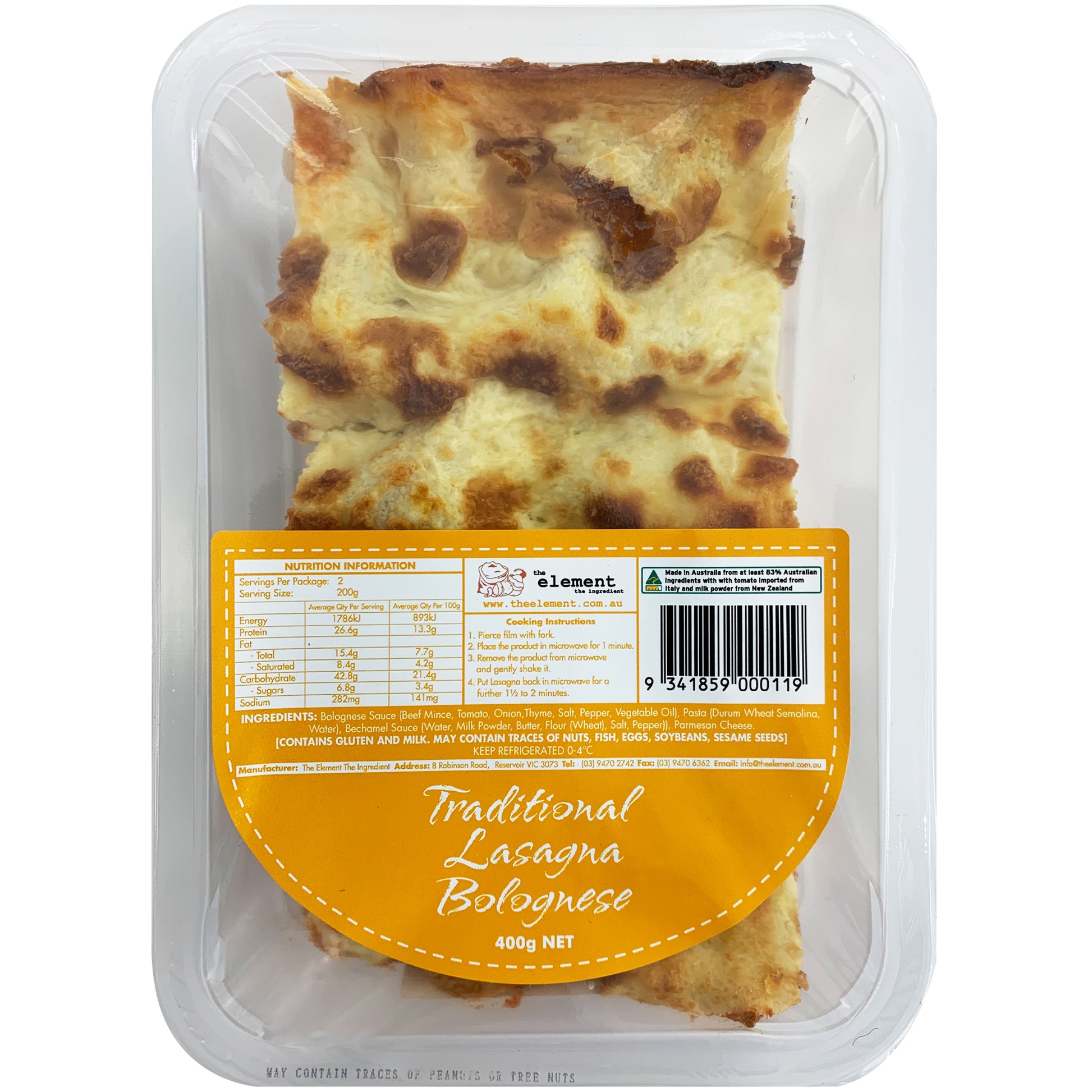 The Element Traditional Lasagna Bolognese | Harris Farm Online