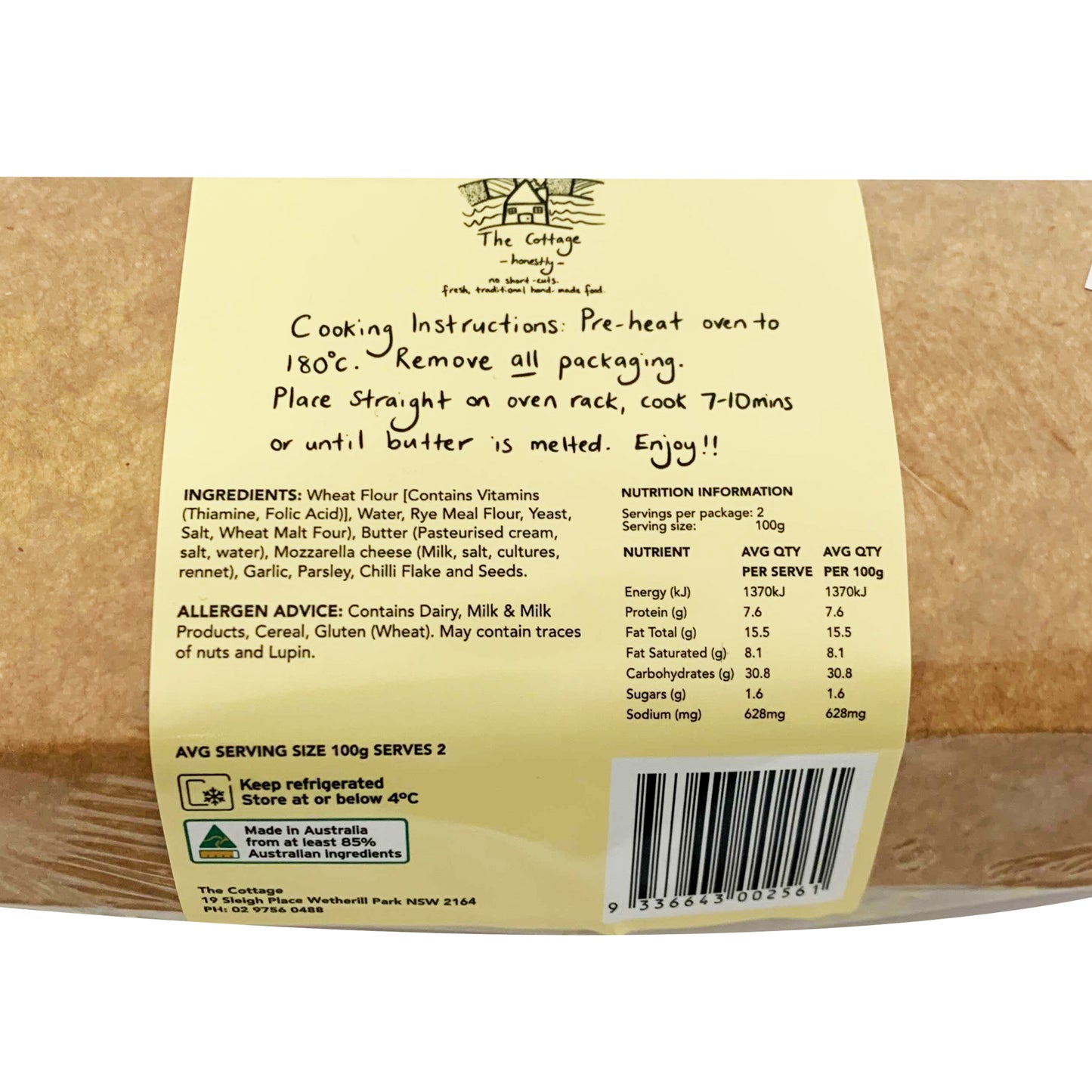 The Cottage Garlic Bread Chilli Cheese | Harris Farm Online