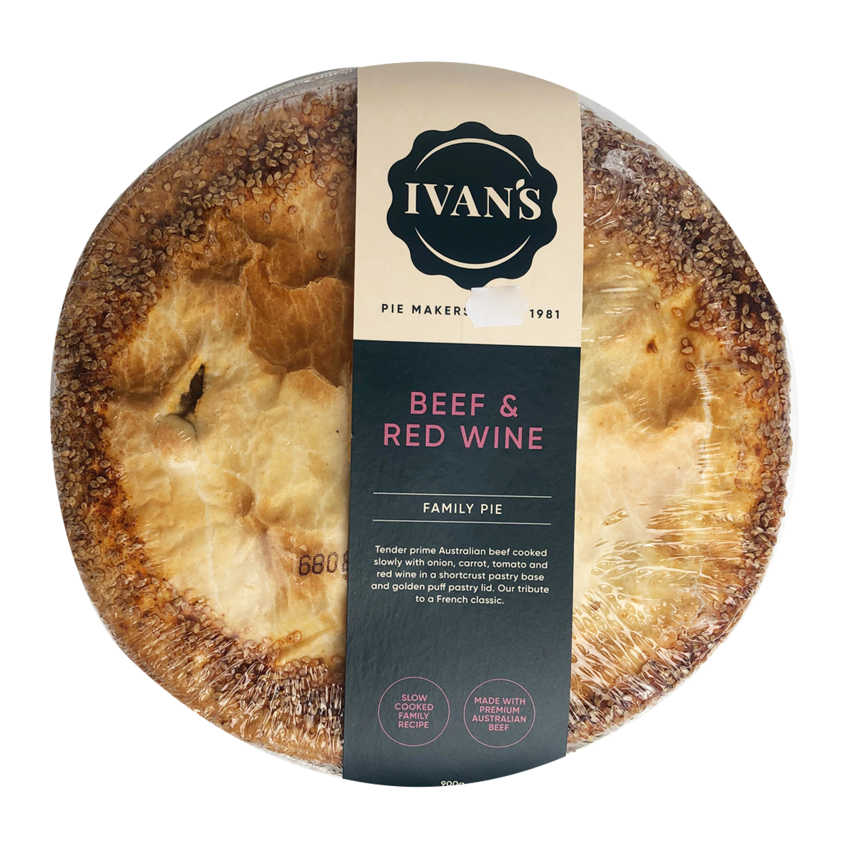 Ivan's Pies Beef and Red Wine Pies 900g