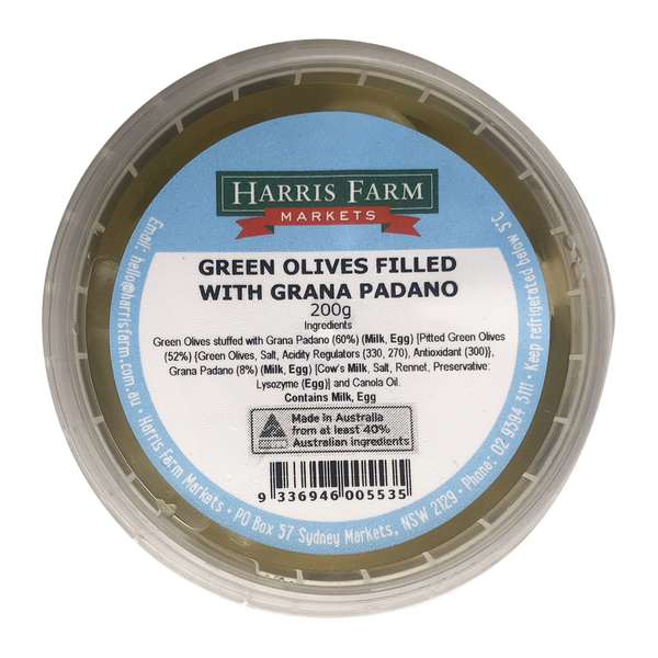 Harris Farm Green Olive with Grana Padano 200g