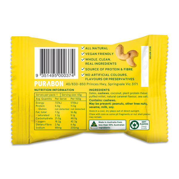 Purabon Protein Ball Salted Caramel 43g | Harris Farm Online