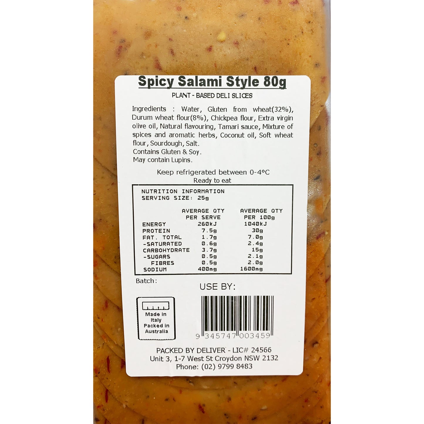 Vegiredi - Plant Based Deli Slices - Spicy Salami Style | Harris Farm Online