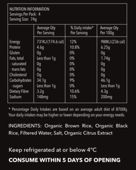 Zero Food Black Rice Toasties | Harris Farm Online