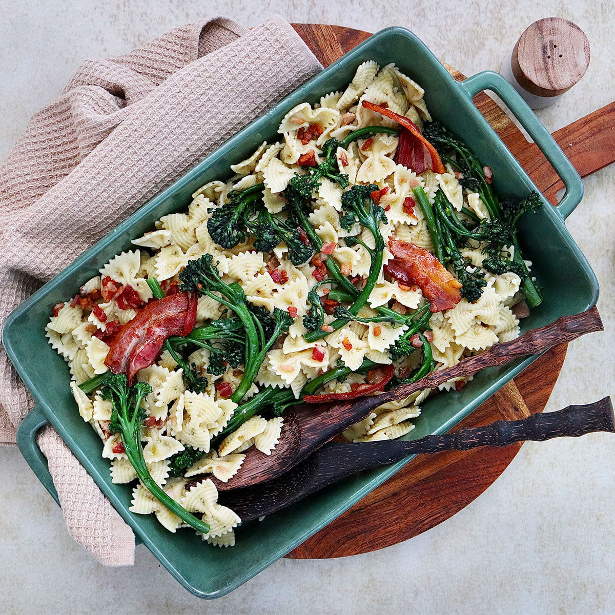 Crispy Bacon Farfalle Pasta - with Artichoke Tapenade | Harris Farm Online