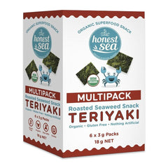 Honest Sea Organic Roasted Seaweed Snack Teriyaki 6 x 3g | Harris Farm Online 