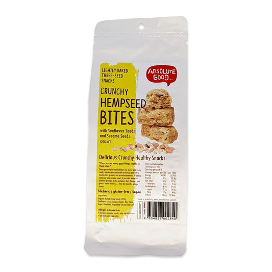 Absolute Good Hemp Seed Bites with Sunflower and Sesame Seeds 120g | Harris Farm Online