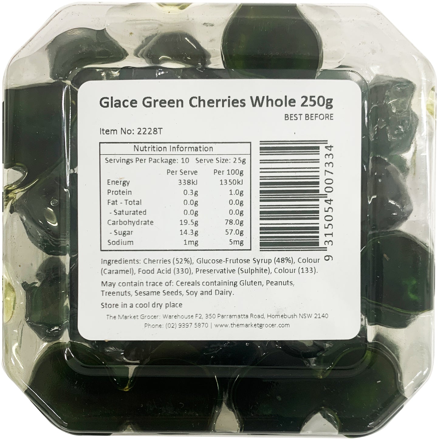 The Market Grocer Glace Green Cherries Whole | Harris Farm Online