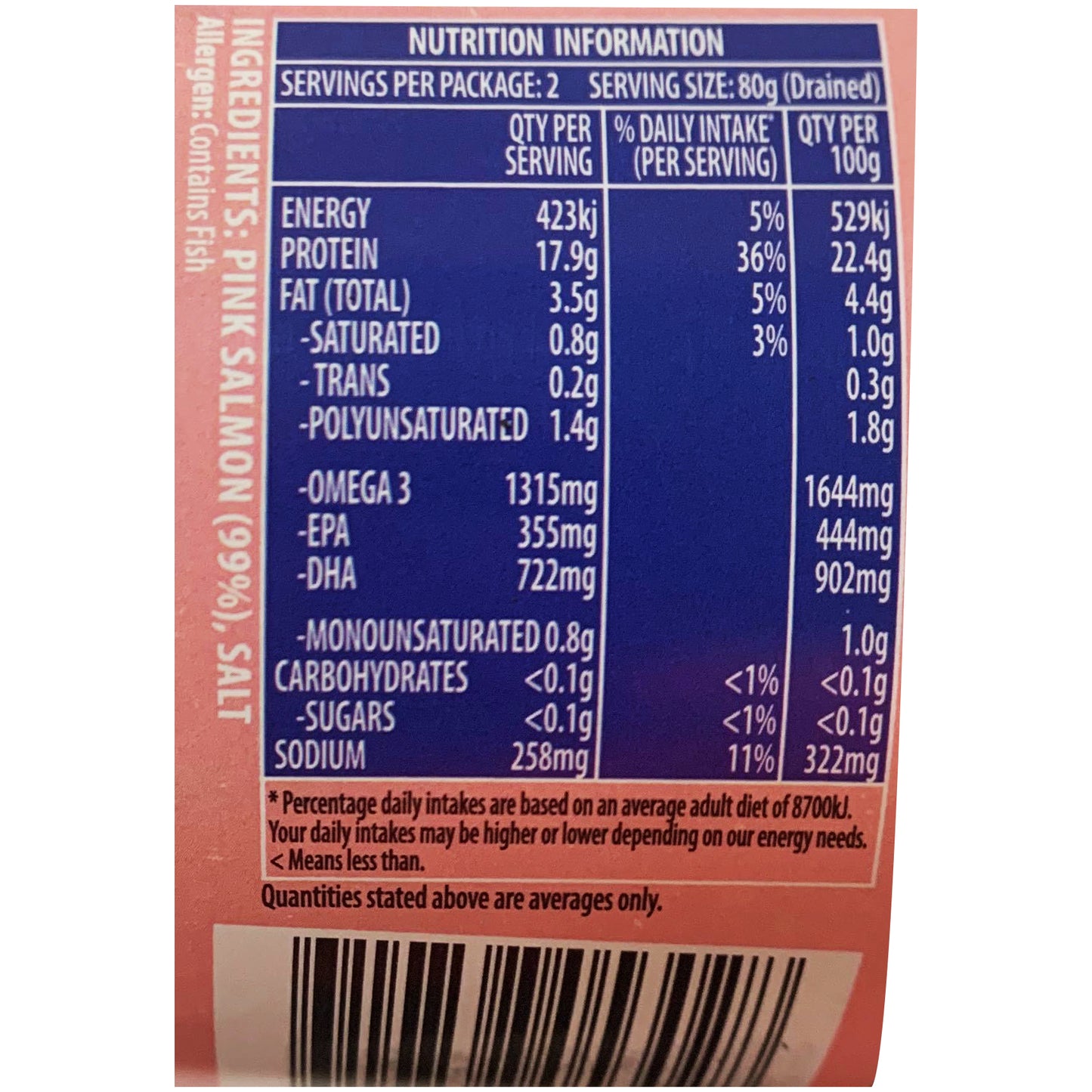 Safcol Wild Alaskan Pink Salmon 210g