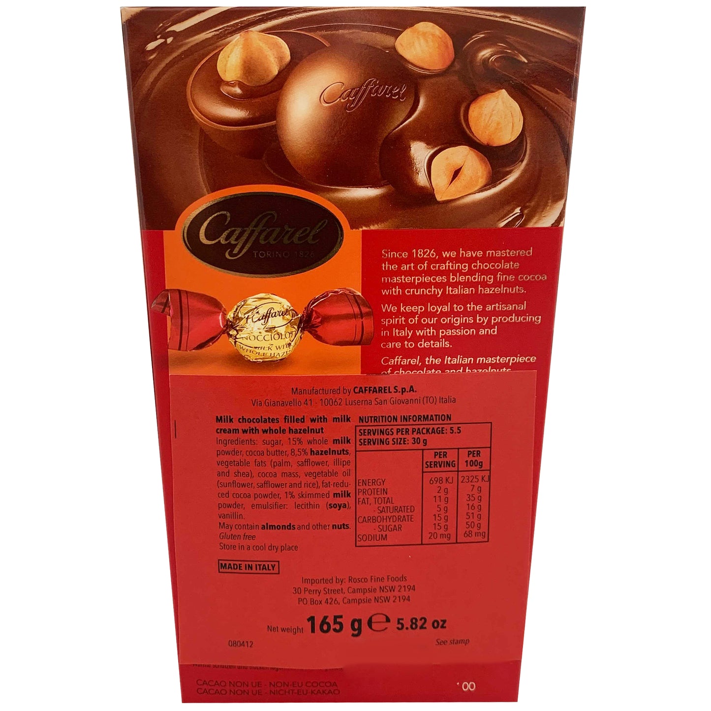 Caffarel Milk Chocolate Hazelnut Creations Nociolotta Gift Box | Harris Farm Online
